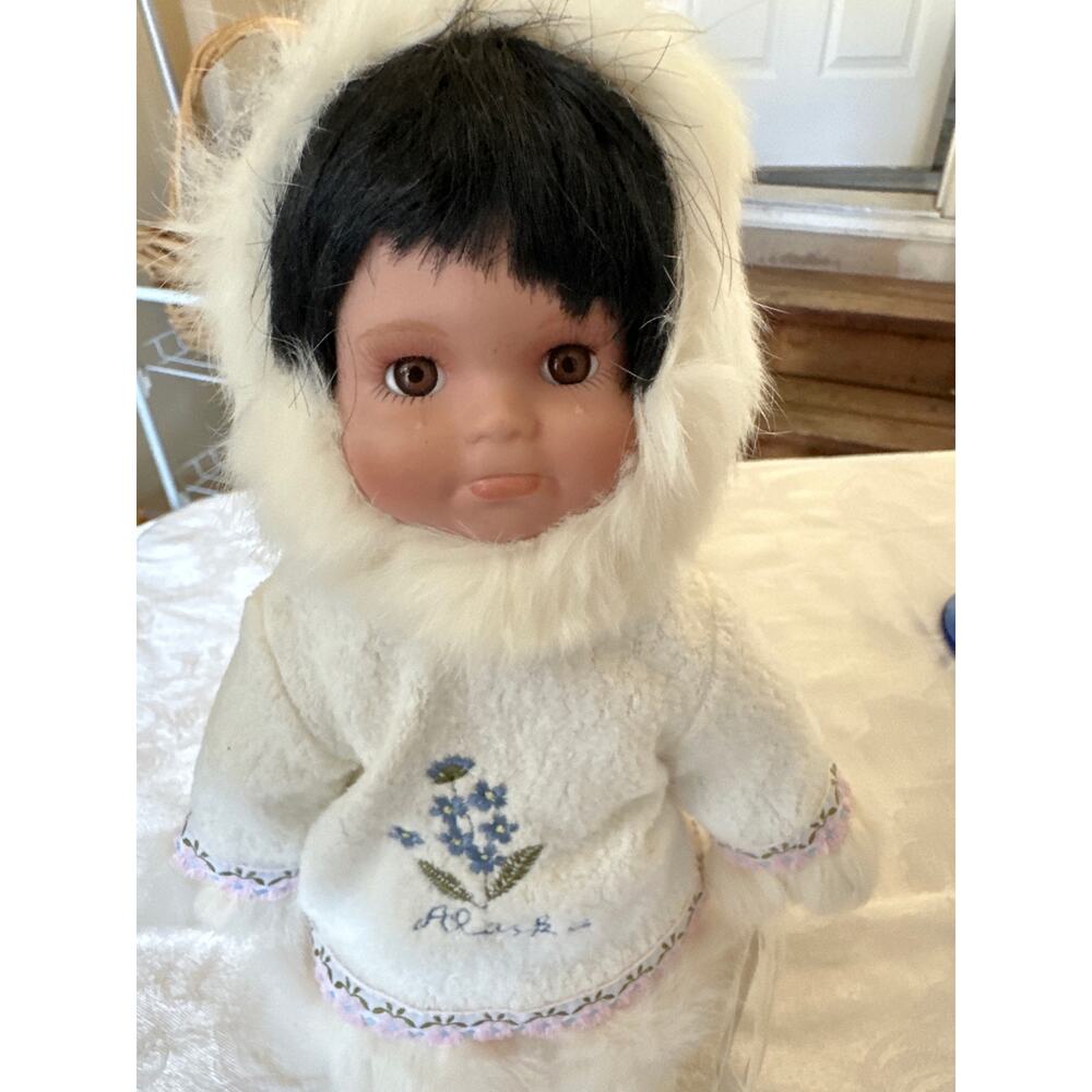 Alaskan Friends -  Porcelain Doll With Stand - Forget-Me-Not Parka - 10" Girl